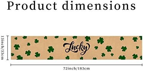 Eddert Green Shamrock Bushes St. Patrick's Day Table Runner, decoração sazonal de mesa de jantar de feriado de primavera para decoração