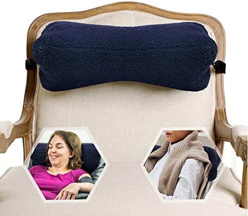 Weysat 2 peças travesseiro de pescoço para reclinável travesseiro de lã de lã de lã de suporte para cães almofada travesseiro de suporte lombar com cinta para dormir sofá de poltrona reclinável