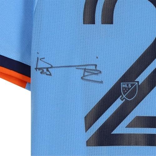 ISMAEL TAJOURI-SHRADI NEW YORK CITY FC Autografado Match Usado #29 Blue Jersey da temporada de 2020 MLS-camisas de futebol autografadas