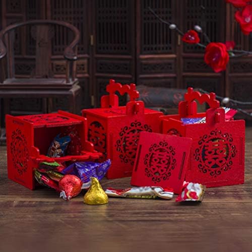 Holibanna Bulk Candy Bride Gift 2pcs mini chinês lanterna oca forma de madeira Chegen Candy Box Presente de casamento