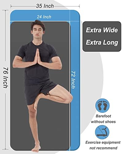 Yuren Yoga Mat Mat de treino extra largo para casa, 76 x35 x15mm de espessura tapete de ioga para homens mulheres, tapete de alta densidade