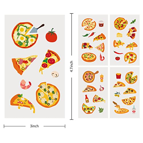 24 folhas de pizza tatuagens temporárias, decorações de aniversário favores de festa de pizza