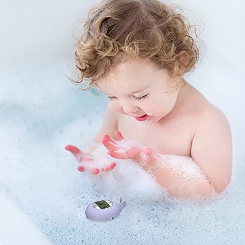 Termômetro de água da banheira de bebê - termômetro de temperatura da água digital e termômetro de sala, brinquedo flutuante de baleia - fácil de ler exibição de alerta de temperatura piscando