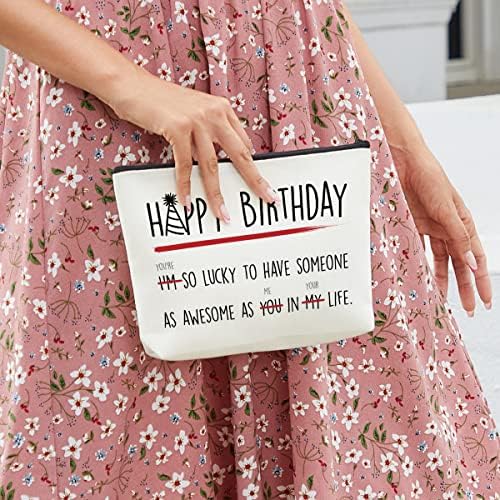 Presentes de aniversário para mulheres Bag de maquiagem de feliz aniversário Funny Best Friend Presens de aniversário Decorações de