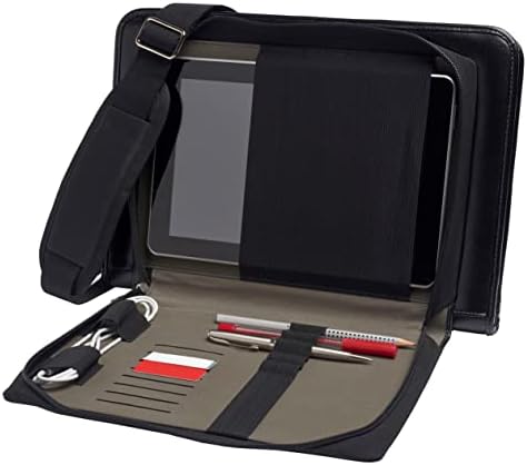 Broonel Black Leather Laptop Messenger Case - Compatível com Chuwi Herobook Pro Ultrabook 14