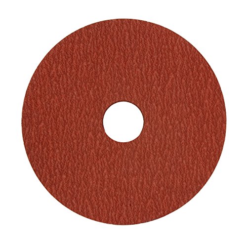 VSM 149541 Disco de fibra de resina, vermelho, grau grosso, apoio de fibra, cerâmica mais, 36 grão, 4-1/2 x 7/8 Arbor Hole, pacote de 50