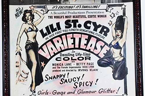1954 Poster de variedade de filme - Lili St. Cyr, Betty Page, Monica Lane Colorized