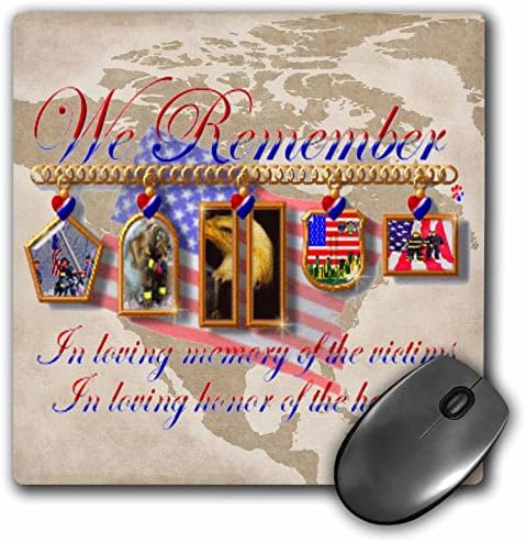 3drose nunca esqueça a arte patriótica memorial - mouse pad, 8 por 8