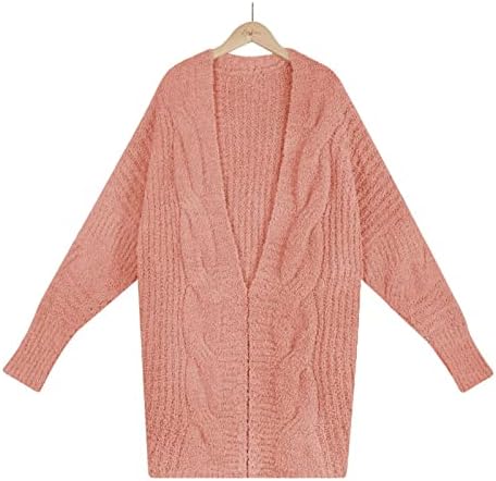 Camisolas para mulheres senhoras Twist Solid Twist Knit Cardigan Buttonless Casual Sweater Loose Jacket