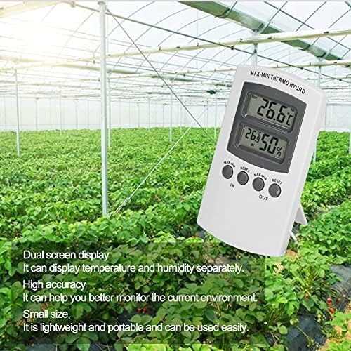 Termômetro do higrômetro interno do herchr, medidor de temperatura de umidade com grande tela LCD, sensor de umidade de estufa interna,