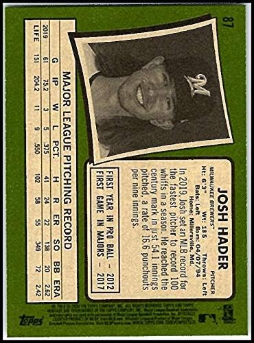 2020 Topps Heritage #87 Josh Hader Milwaukee Brewers Baseball Card