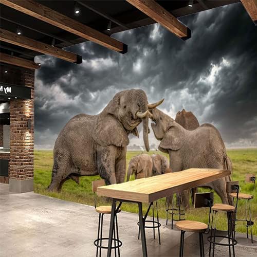 Papel de parede mural kuletkear Beck e descascar o elefante de elefante papel de parede de animal para meninas garotas quarto berçário decoração de casa Presente 325x232 polegada