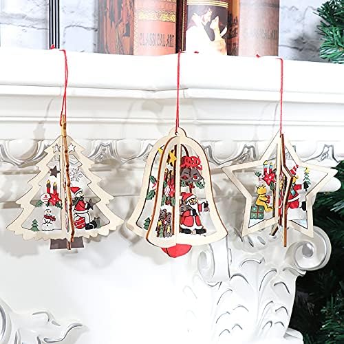 Pingente de árvore de natal jingle jingle bell pingente pingente decoração pendurada janela de natal tena de pendurar ornamentos