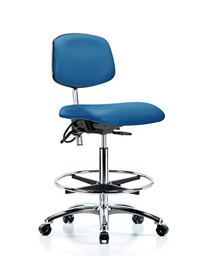 Labtech Seating Lt43515 Classe 100 Limpo Sala/Esd Vinil Alta Cadeira de Cadeira Crome Base, Ring Chrome Feot