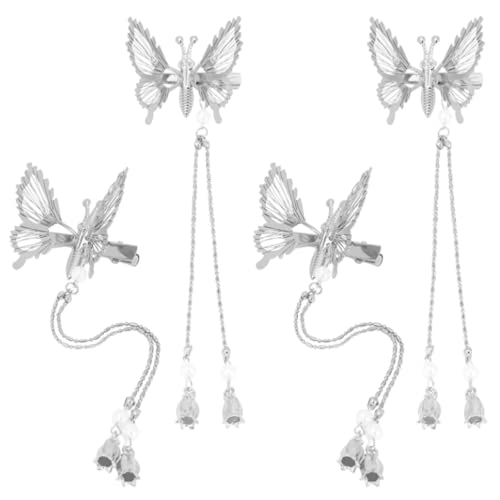 4 PCs movendo cabelos com borboleta de borboleta 3d Metal Moving Wings Butterfly Hairpins Bride Wedding Hair Acessórios