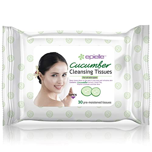 Epielle OG Removedor de maquiagem Limpeza lenços lenços | Gentil para todos os tipos de pele | Toalhetas de limpeza facial diária |