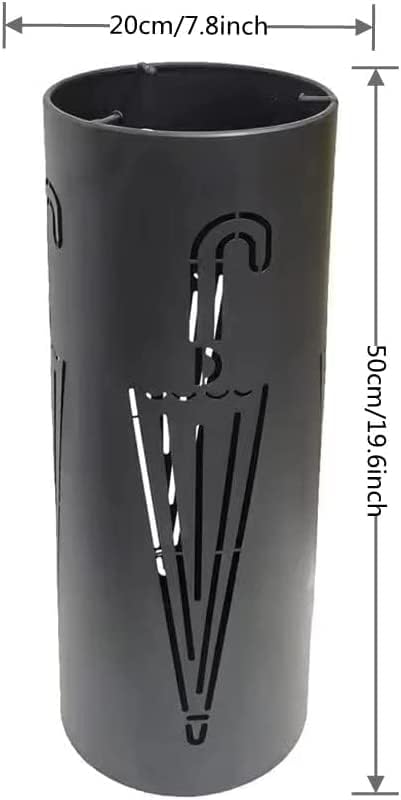 Rack de suporte de guarda -chuva Hovico, suporte de guarda -chuva com bandeja de água e ganchos, suporte de guarda -chuva de metal de pé livre, para entrada, casa, escritório