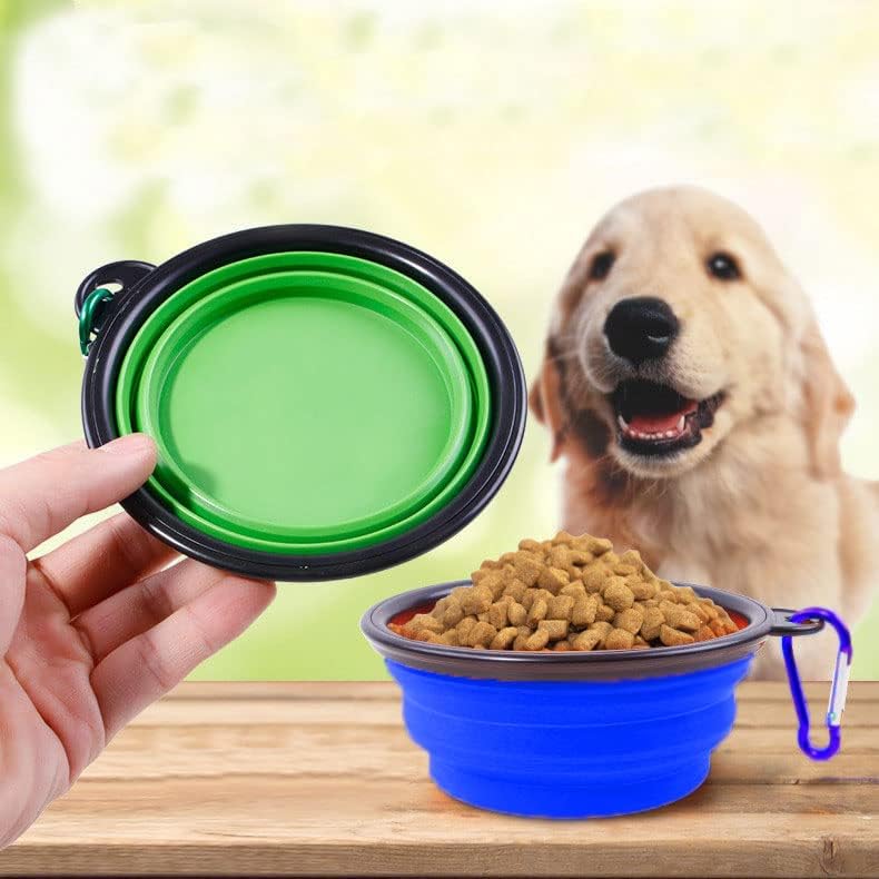 Pacote de cachorro dobrável do FrenchyB 2 pacote | Tigela de silicone dobrável e expansível para alimentos para cães/gatos