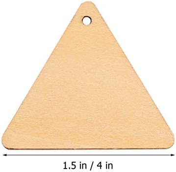 Excelt 100pcs recortes de madeira para artesanato triângulo de madeira recorda a pintura inacabada fatias de peças de madeira