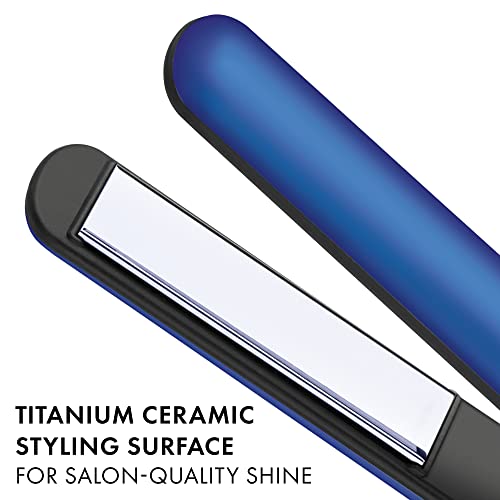 Hot Tools Professional Radiant Blue Micro-Shine Titanium Flor plano, 1 polegada