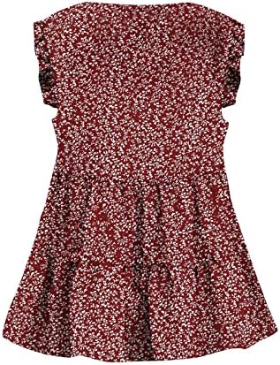 Summer feminino de verão Floral Ruffle Sleeve Casual Impresso V Camis de camisa de pescoço Vamas de camisa