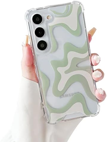 Defbsc Clear Caso para Samsung Galaxy S23 Plus, casos de pára-choques claros com proteção à prova de choques à prova de ar, proteção de grau militar, capa telefônica de back s23 de tpu mole de back s23, verde, verde