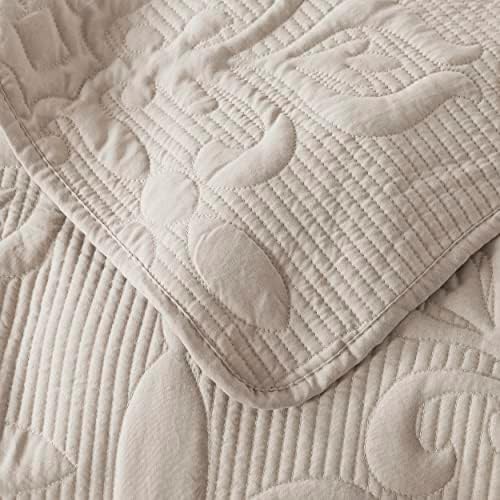 Damasco Quilt Size queen Size Bedding Sets com Shams de travesseiro, Coverlet de colcha macia e leve Boho, cobertura de manta