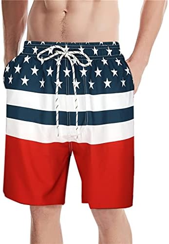 Palões de natação do Dia da Independência, shorts de praia masculinos estrelas e listras de splicing stick sry srying board calças curtas
