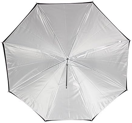 Westcott 2012 cetim branco óptico de 32 polegadas com guarda-chuva de capa preta removível