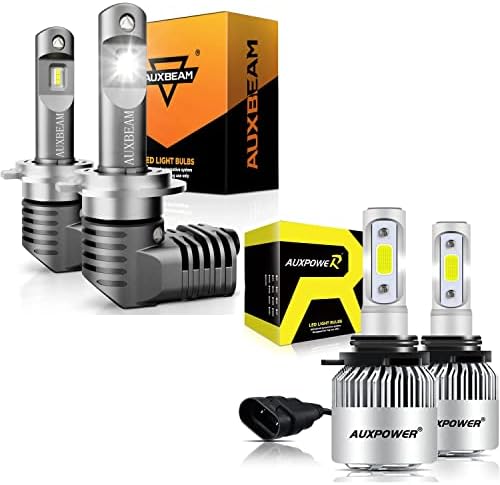 Auxbeam H7 LED BULBS 20000LM e 9006 LED BULLS 8000LM 6500K BRANCO, SUPLUTAÇÃO DE ATUALIZAÇÃO DE LUZ HALOGEN