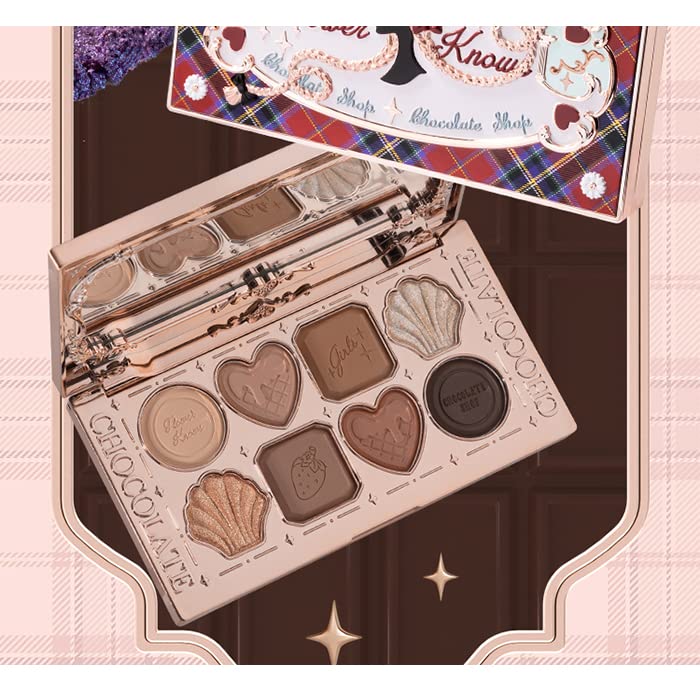 1 PC Huazhixiao Chocolate Series Pacote de estilo de xadrez retrô 8 cores Paleta de sombra perolada fosca, Multicromo, café com leite