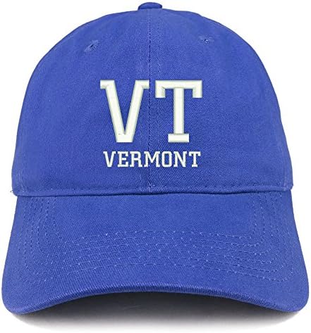 Trendy Apparel Shop Vt Vermont State Acrônimo Capéu de pai bordado de algodão