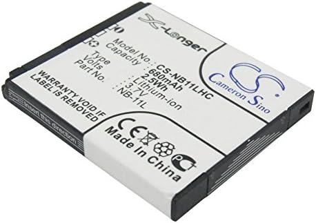 Cameron Sino Nova Bateria de substituição de 680mAh para Canon Elph 110 HS, Elph 340 HS, IXUS 125, IXUS 125 HS, IXUS 125HS, IXUS