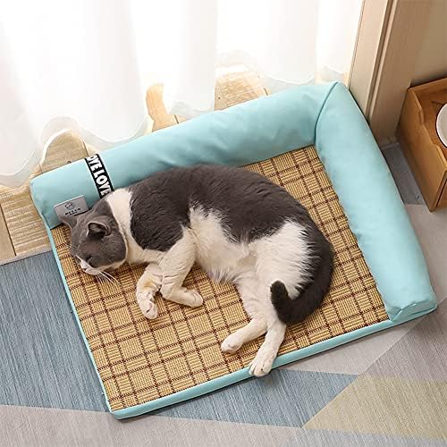 Akdxm Luxury Dog Bed Design triangular Rattan de verão Cama de animais de estimação Média Arente de cabeça de alta resiliência PP