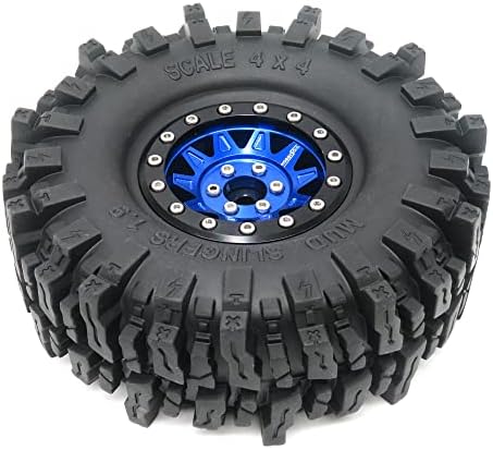Hobbysoul 1.9 Torros de lama pneus 4,72 '' / 120mm e 1.9 rodas de rastreador azul preto, fortaleza pesada 1.9 rodas de beadlock