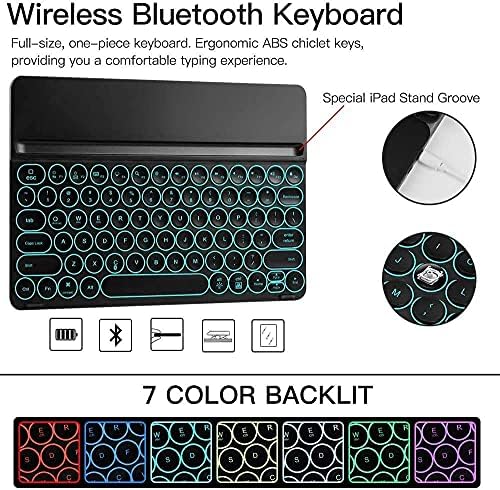 iPad Pro 12.9 4ª geração 2020 Caixa de teclado com touchpad e lápis Backlits de backlits destacáveis ​​Teclado Bluetooth