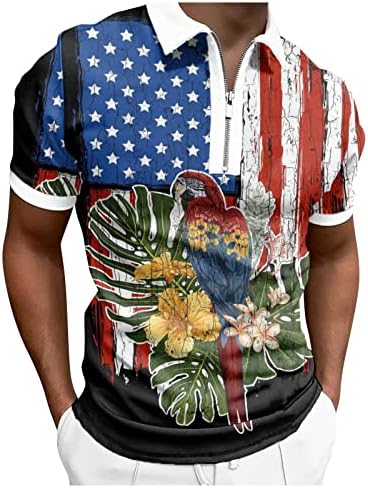 Camisas de natação de verão para homens masculino no verão do dia zíper tops férias celebração de impressão completa t camisetas pacote