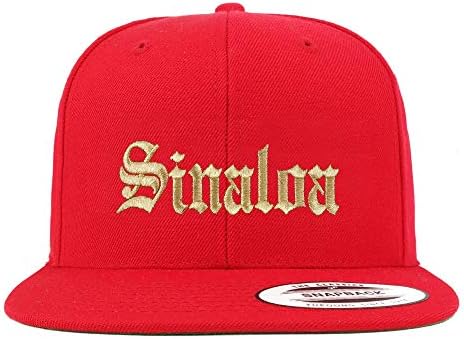 Trendy Apparel Shop English Inglês Sinaloa Gold Bordado Flatbill Snapback Baseball Cap
