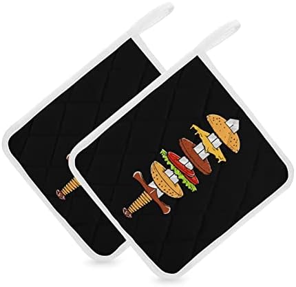 Portadores de panela de hambúrguer de espada 8x8 PADs quentes resistentes ao calor Proteção de desktop para cozinhar