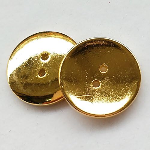 Botões de plástico redondos e redondos do Chenkou Craft Gold 2 orifícios de costura 25mm 30pcs