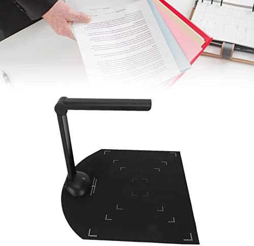 Scanner de câmera de documentos, 5MP HD Dobrável Scanner USB Scanner Tamanho A4, Scanner OCR Multi Language, com luz LED, varredura