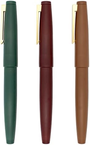 Gullor Color Fountain Pen x80, design simples com conversor e caixa de presente, clipe de ouro, ponta fina, verde