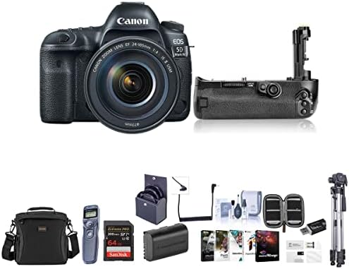 Canon EOS-5D Mark IV kit de corpo de câmera SLR digital SLR com EF 24-105mm f/4l IS II Pacote de kit USM com 64 GB de placa SDXC U3,