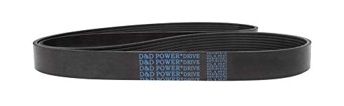 D&D PowerDrive 4pk745 Corrente de substituição padrão métrica, seção transversal da correia K, 30,25 de comprimento, borracha