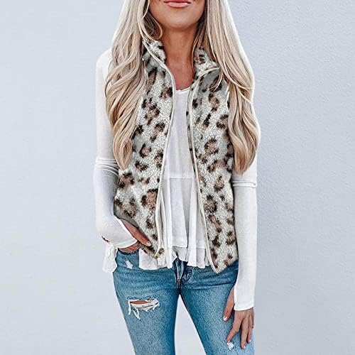 Casual Casual para Menas Fuzzy Casual Fuzzy colete leve e aconchegante Cardigan Zipper Outerwear