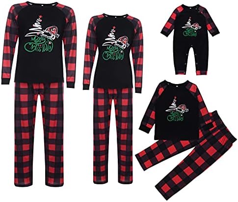 Família de Natal Combationando Pijamas Conjunto de Camisa Impressa da Árvore de Natal PJS SleepBear