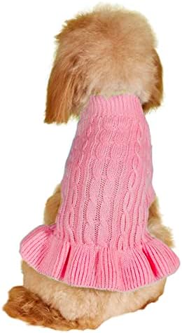 Suéter de cachorro mais bwealth, vestido de cachorro malha de malhas fofas de animais de estimação quente para o outono inverno, casaco para cães para cães e gatos pequenos