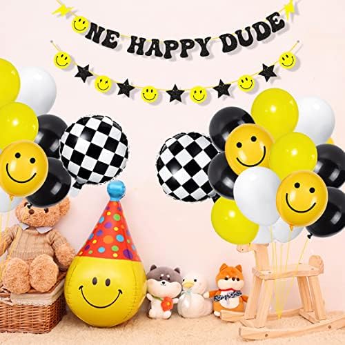 Um cara de cara de cara de cara de cara smiley banner smiley rosto balões para um happy cara decoração de aniversário decoração