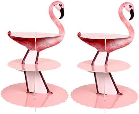ABAODAM 2 PCS Cupcake Bolo Stand Cake Platter Bolo Toppers Hawaiian Decor Cupcake Display Stand Candle Bandey Cupcake Stand Stand Flamingo Papel Display Cupcake Titular Cupcake Stand Server