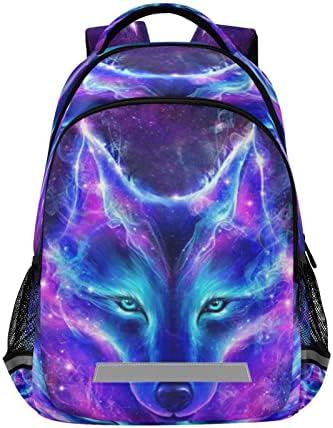 Mochilas Galaxy Starry Wolf Mackpacks Laptop Daypack School Book Bag For Men Mulheres Adolescentes Crianças
